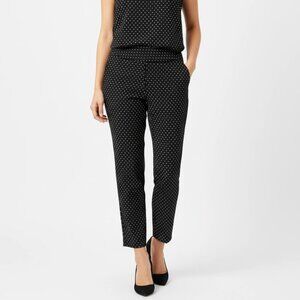 Investments Women's Blue & White Polka Dot Straight Leg Dress Pants Size 8